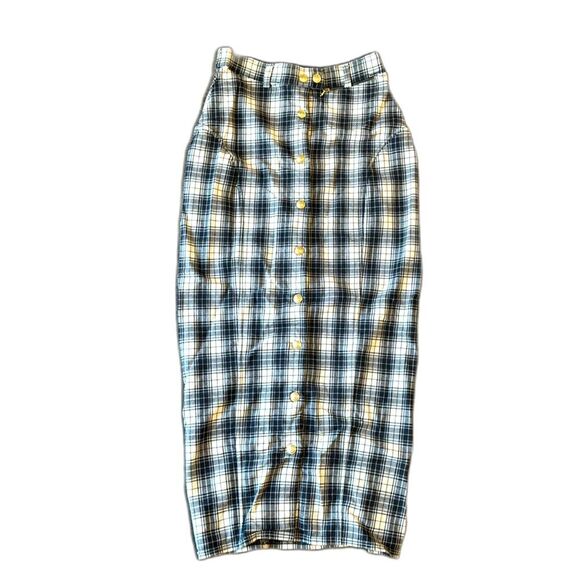 Vtg Gucci 90s runway plaid jodhpurs recycled into a snap button skirt size 30 - Picture 1 of 16
